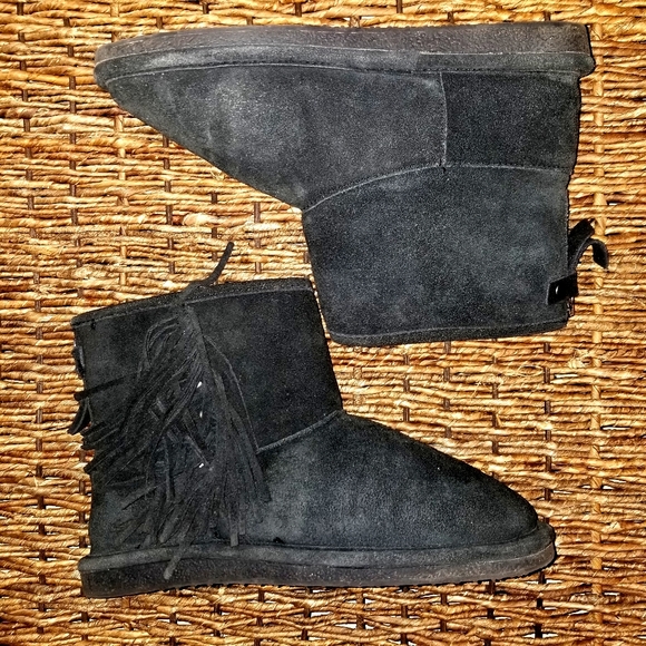 Bjorndal - Josie - BLACK Soft Suede - Leather Winter Boots W/ Faux Fur (Women 6) - Picture 2 of 9